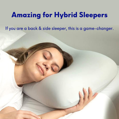 Deep Sleep Pillow, Patented Ergonomic Contour Design for Side & Back Sleepers, Orthopedic Cervical Shape Gently Cradles Head & Provides Neck Support & Shoulder Pain Relief - Calm Grey