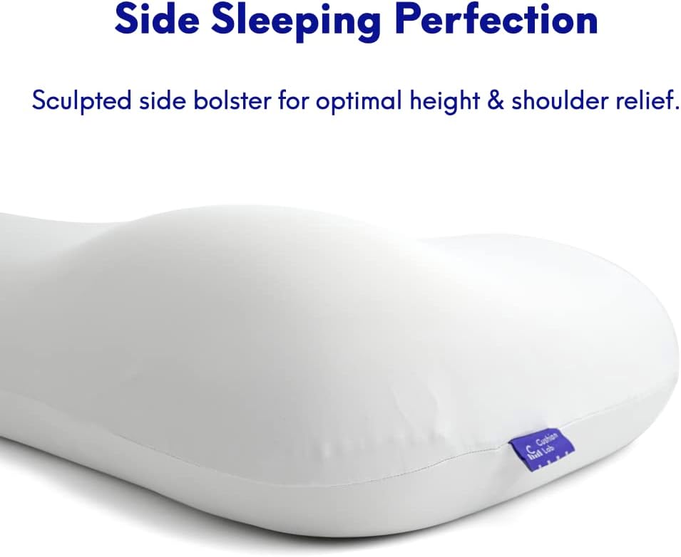 Deep Sleep Pillow, Patented Ergonomic Contour Design for Side & Back Sleepers, Orthopedic Cervical Shape Gently Cradles Head & Provides Neck Support & Shoulder Pain Relief - Calm Grey